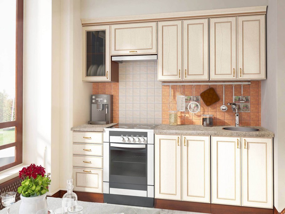 Кухня Эмилия ясень светлый (массив Италия)