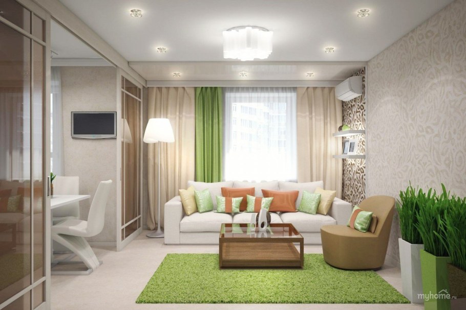 Интерьер маленькой гостиной в хрущевке