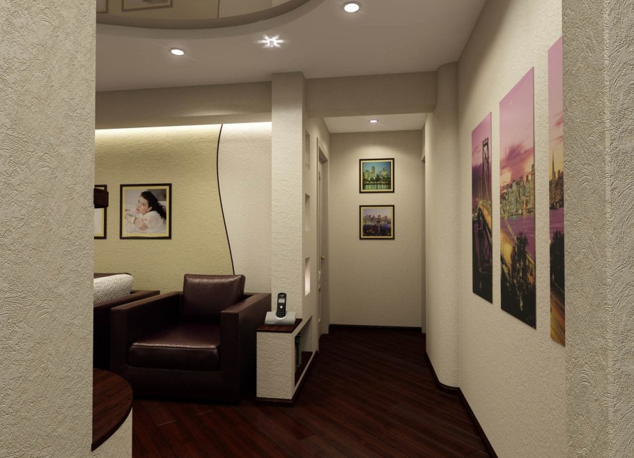 Гостиная совмещенная с коридором