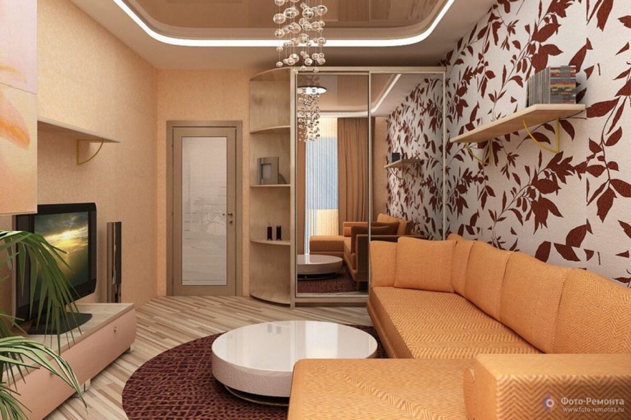 Интерьер гостиной в хрущевке