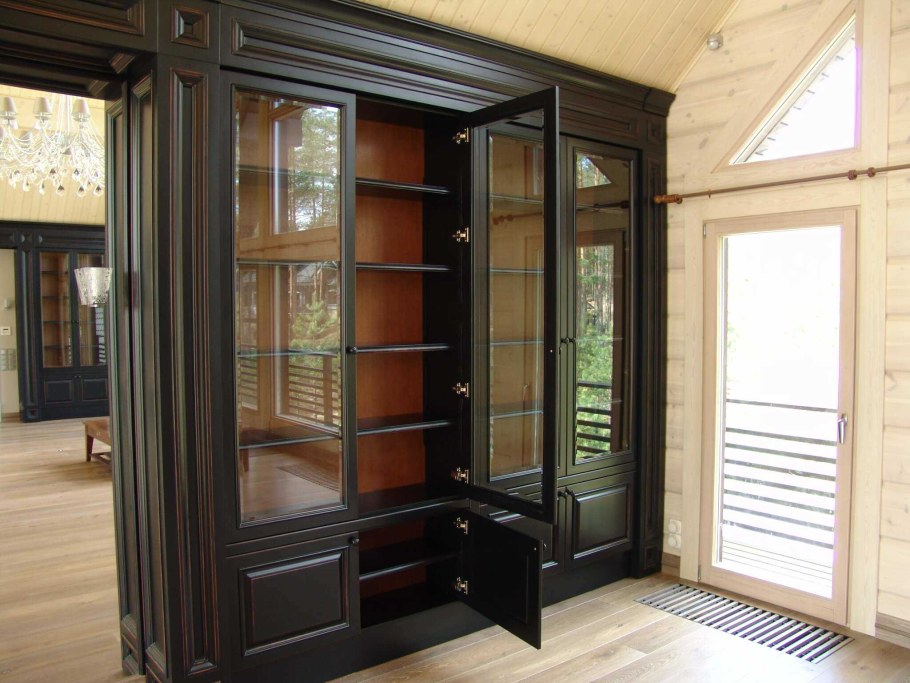 Шкаф библиотека из дерева