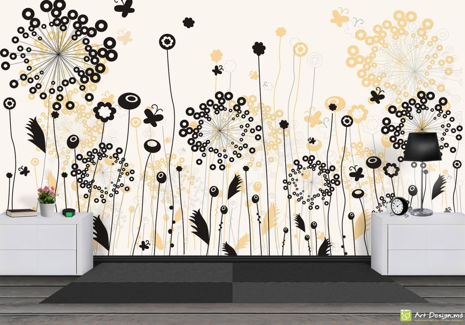 Графичные фотообои для интерьера