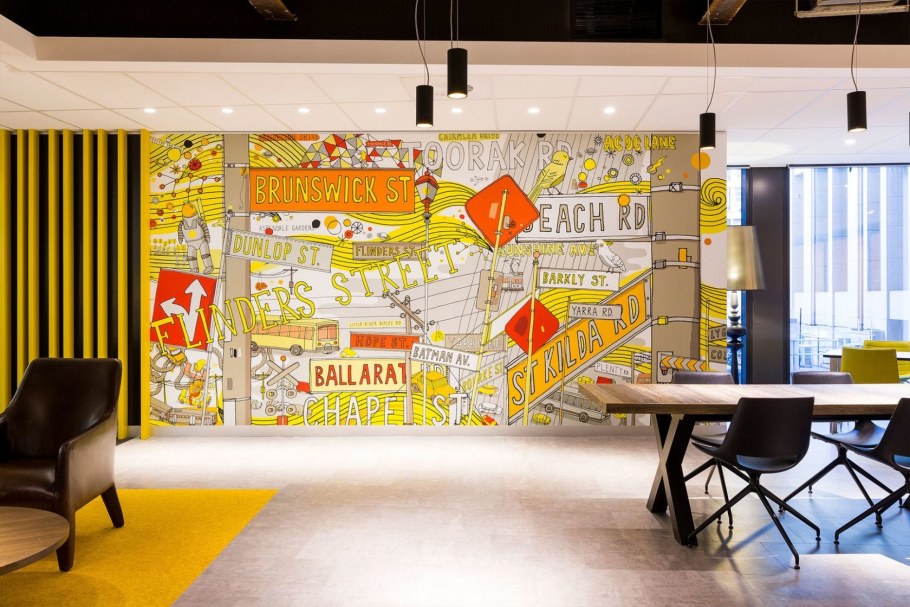 Креативная роспись стен в офисе