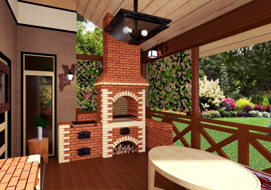 Мангальная зона и зона барбекю