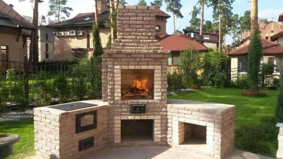 Летняя кухня с барбекю