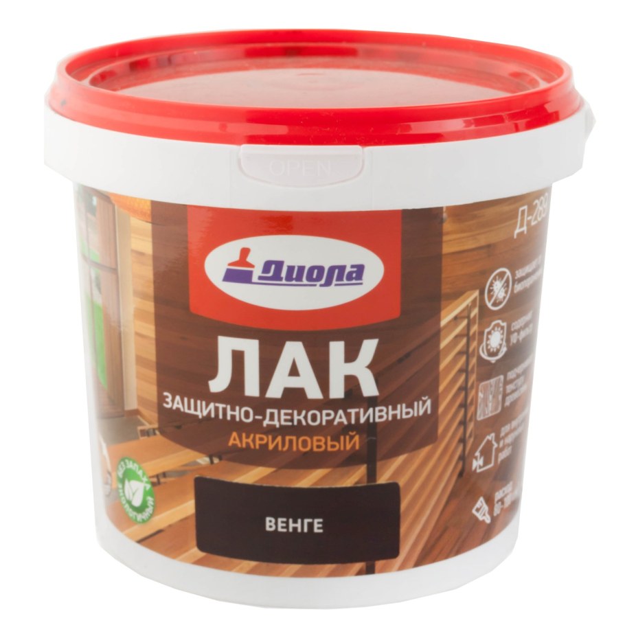 Лак защитно-декоративный "Диола-289" венге (0,9кг)