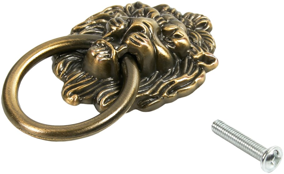 Ручка-кнопка мебельная Lion 40х50 мм, цвет бронза