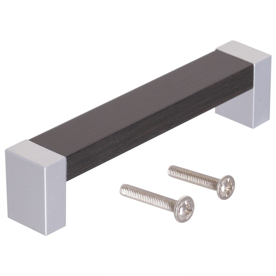 Ручка-рейлинг element 96 мм пластик цвет серебро/дуб венге