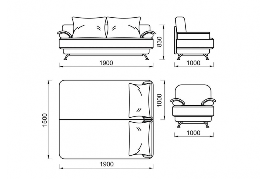 Ландскруна диван 2-местный, гранн, Бумстад белый/металл