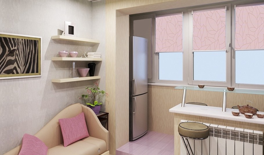 Присоединение балкона к гостиной