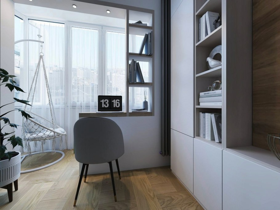 Кухня совмещенная с балконом