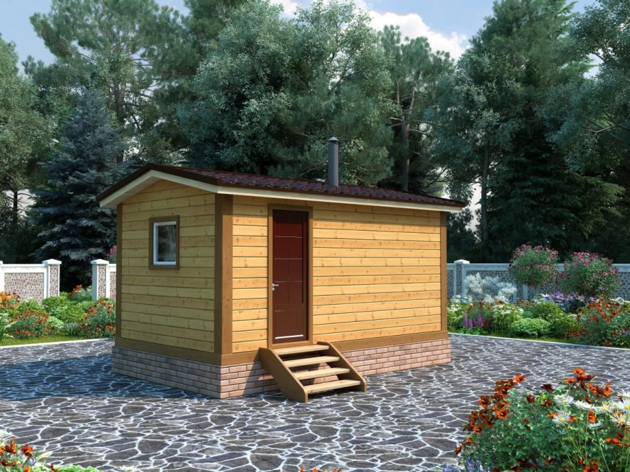 Маленькая банька+беседка