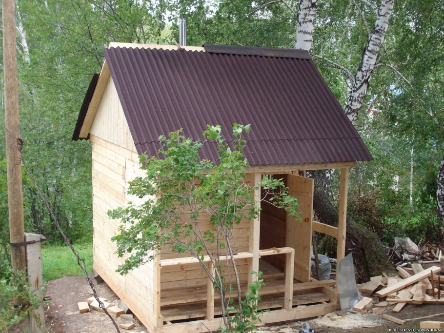 Баня бочка на участке