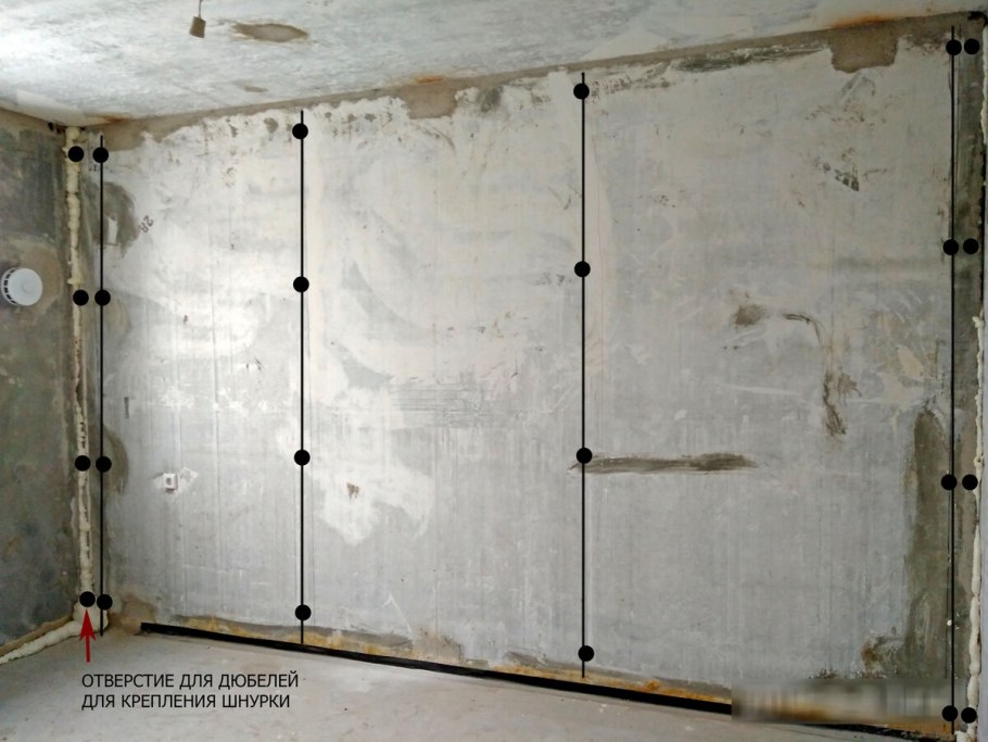 Штукатурка стен по маякам