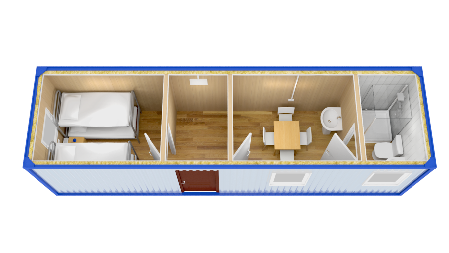 Планировка бытовки 9х2.4