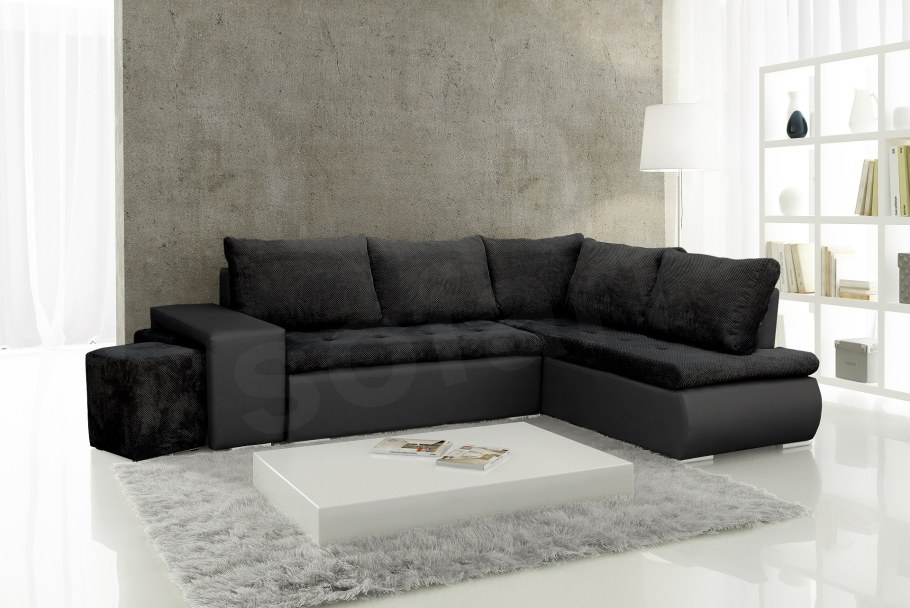 Диван угловой джерси Velvet grafit большой