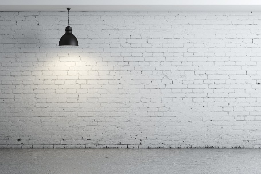 Белая кирпичная стена