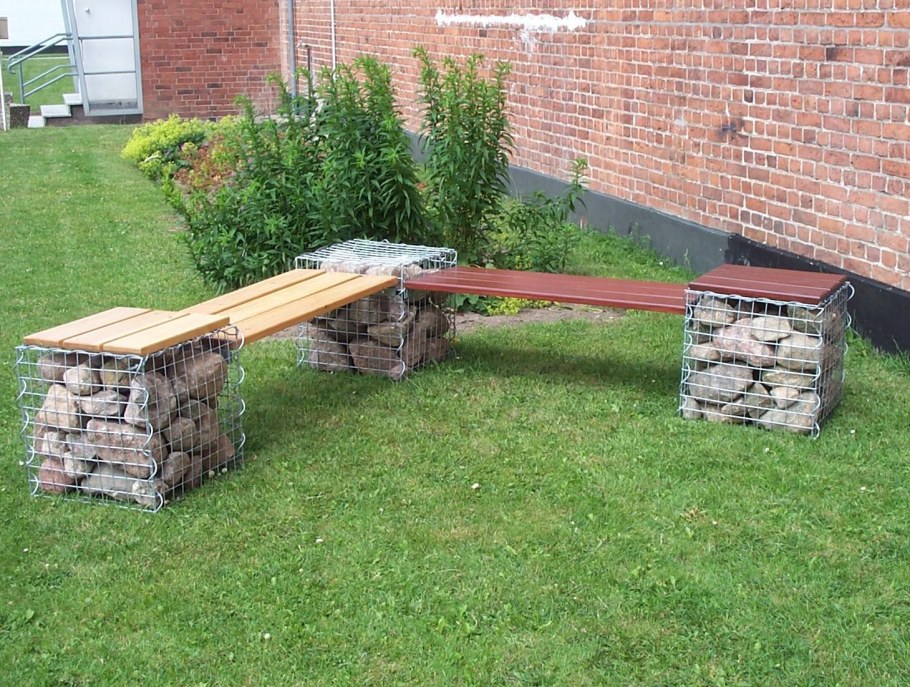 Скамья из габионов