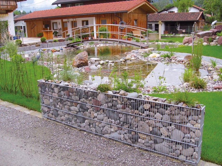 Габионы в палисаднике