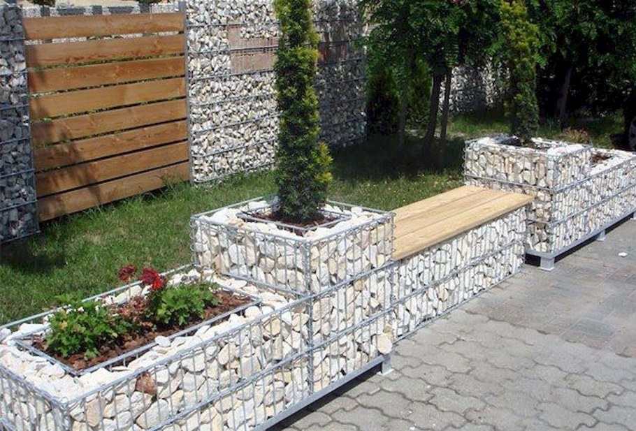 Габионы каскадом