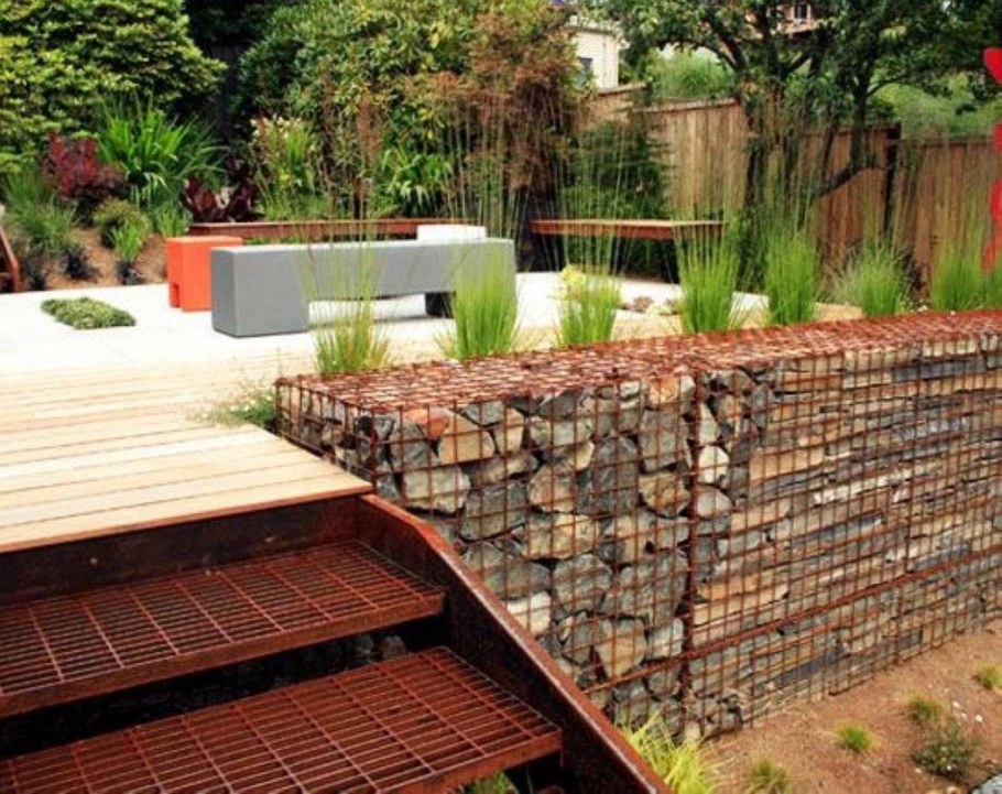 Террасирование габионами