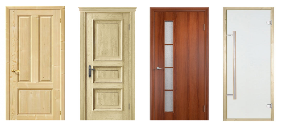 Дверь из клееных брусков