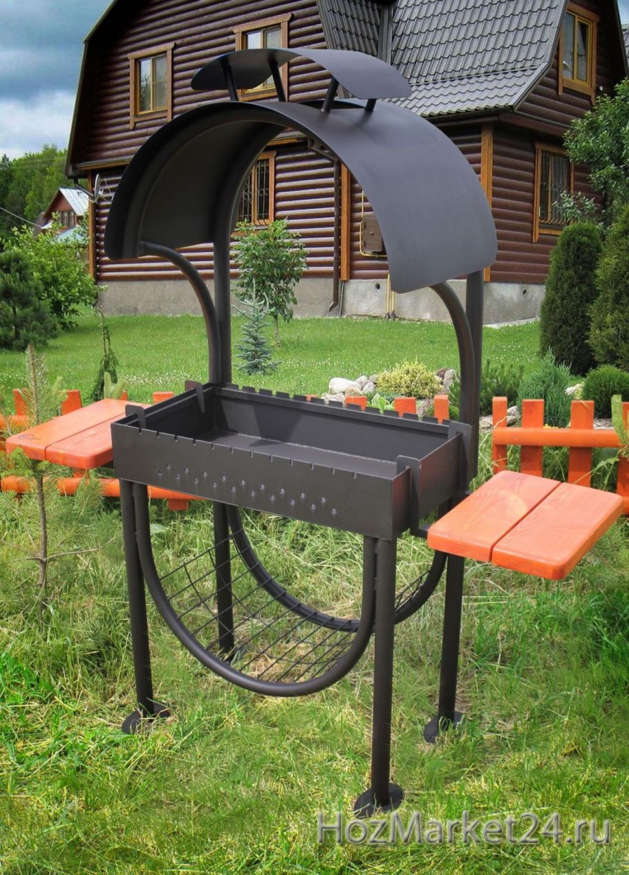 Мангал с крышей Grill area 140,2х118,6х209,4см сталь 3мм