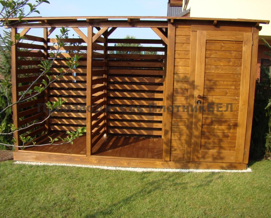 Дровник из бруса 150х150