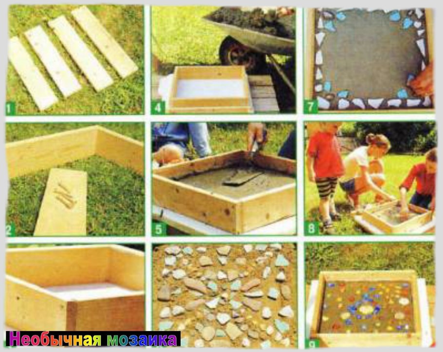 Клумба из кафельной плитки своими руками