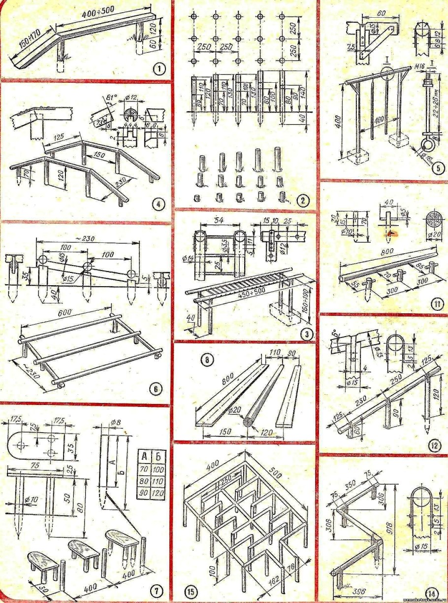 Схема сборки детской площадки