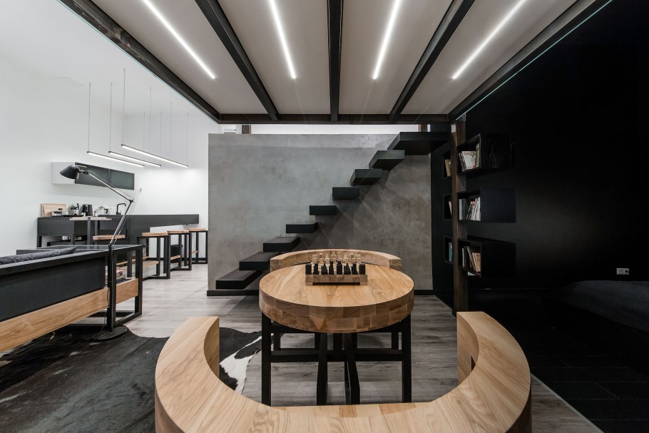 Баухауз стиль в интерьере потолок