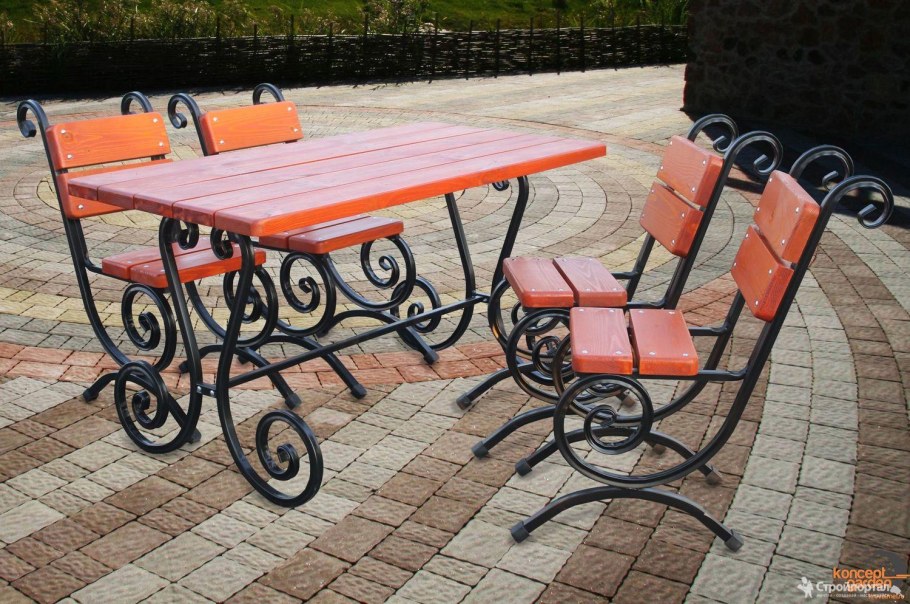 Садовый стол с профтрубы