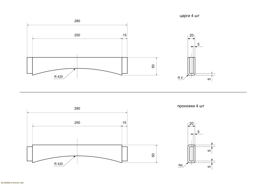 Раскрой для ножек кабриоль