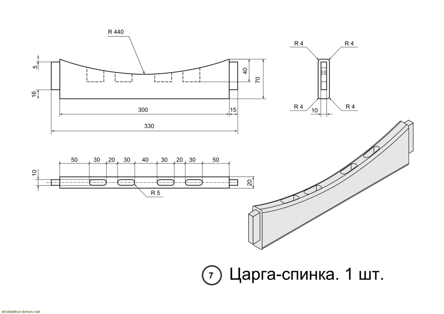 Чертеж точеной ножки стола