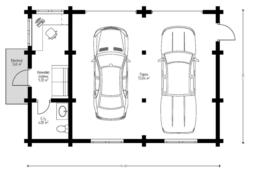 Ширина гаража на 2 авто