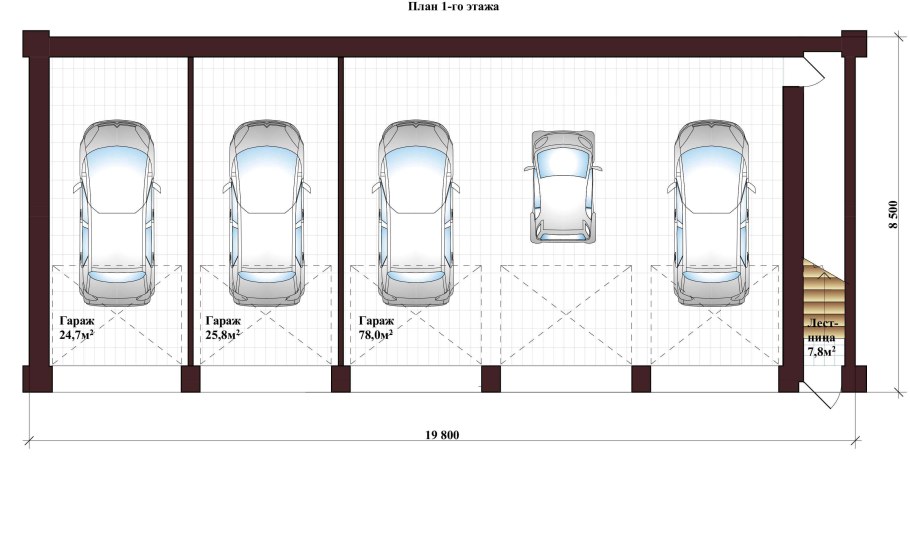 Минимальная ширина гаража на 2 машины с двумя воротами