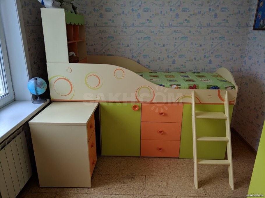 Детская мебель Фруттис любимый дом кровать чердак со столом