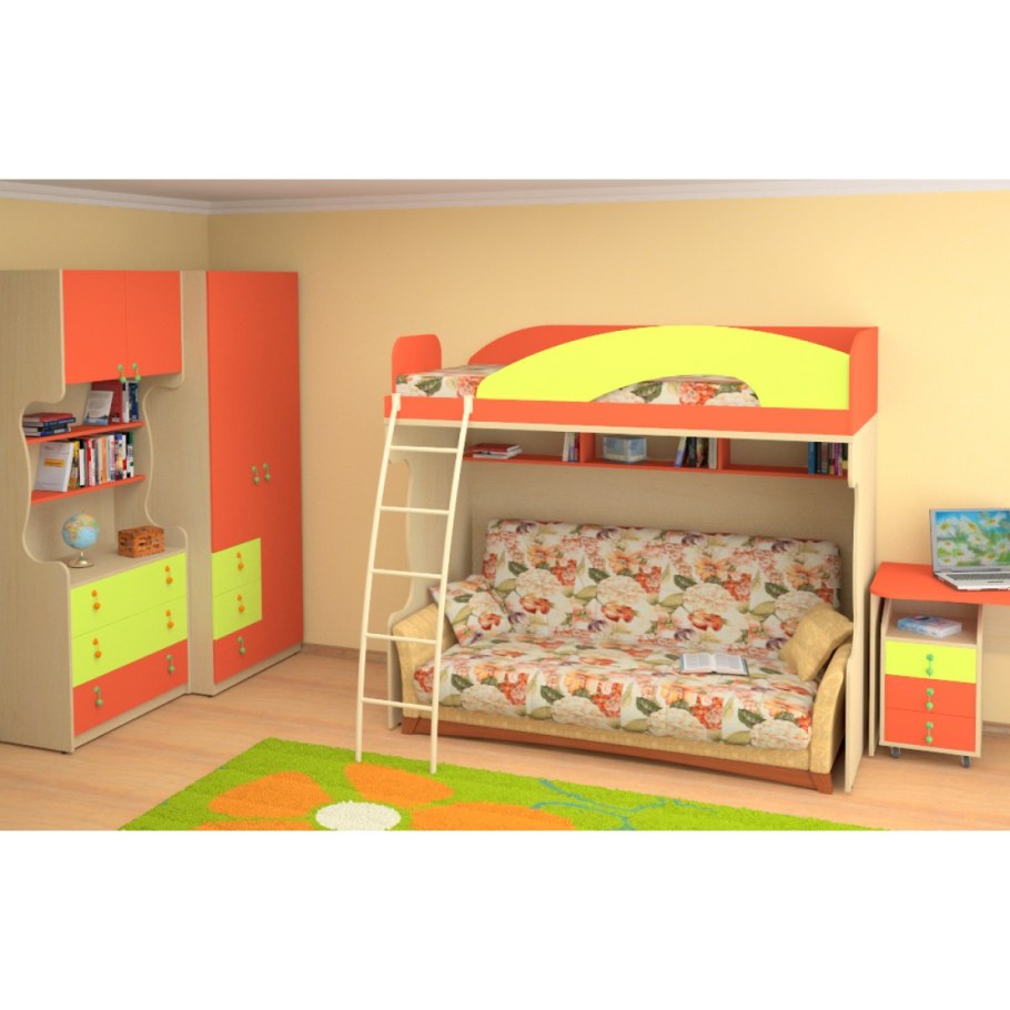 Двухъярусная кровать выше радуги