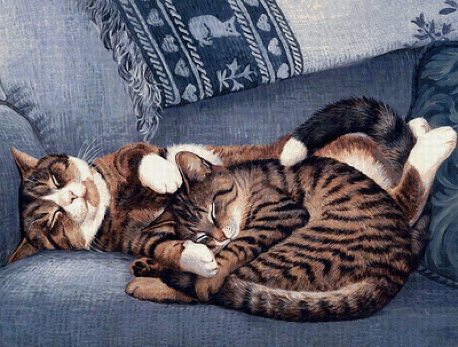 Два кота лежат