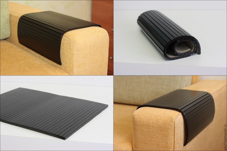 Диван с полками в подлокотниках