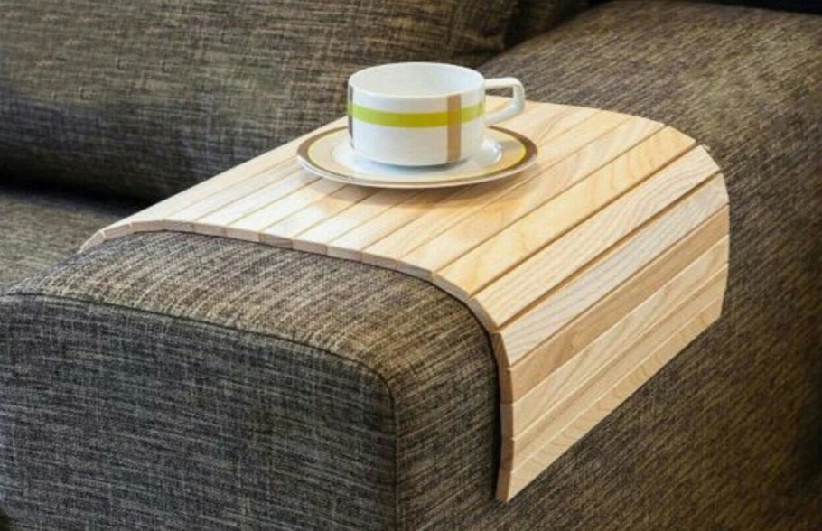 Подставка на подлокотник дивана деревянная