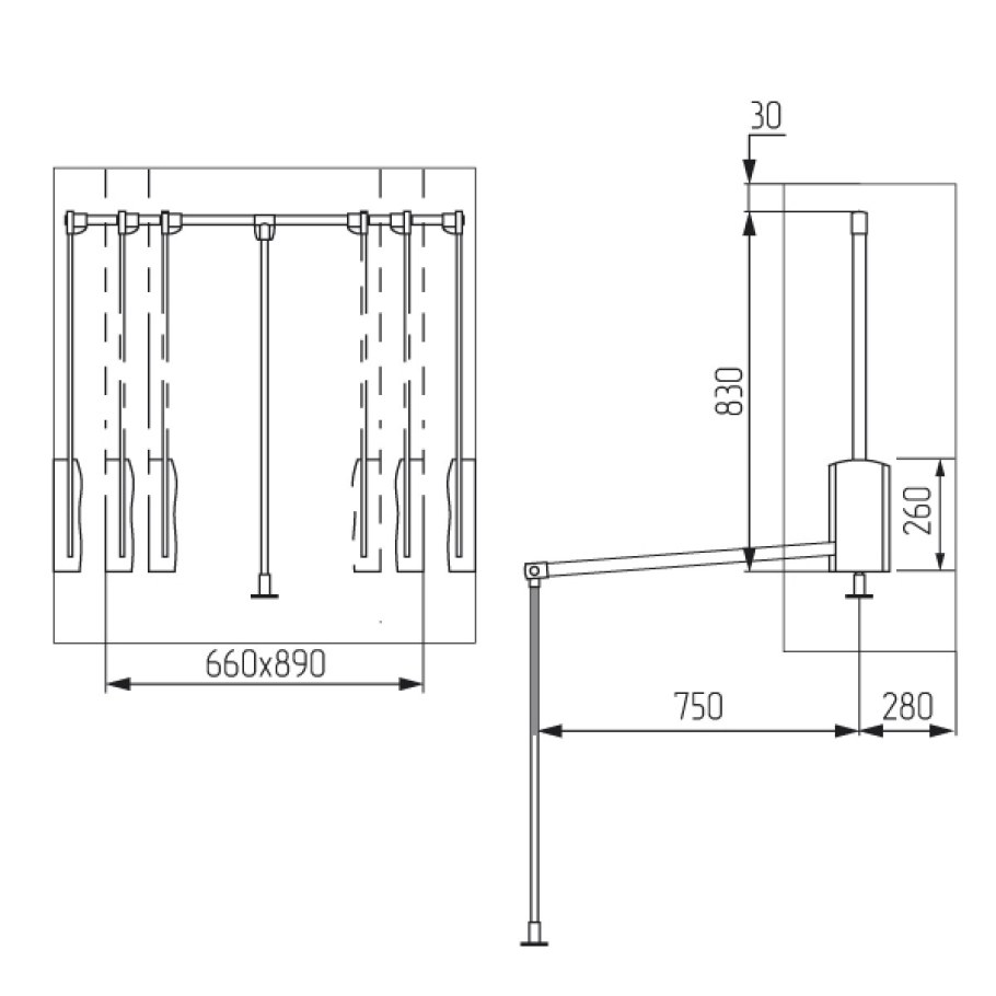 Пантограф мебельный mebax