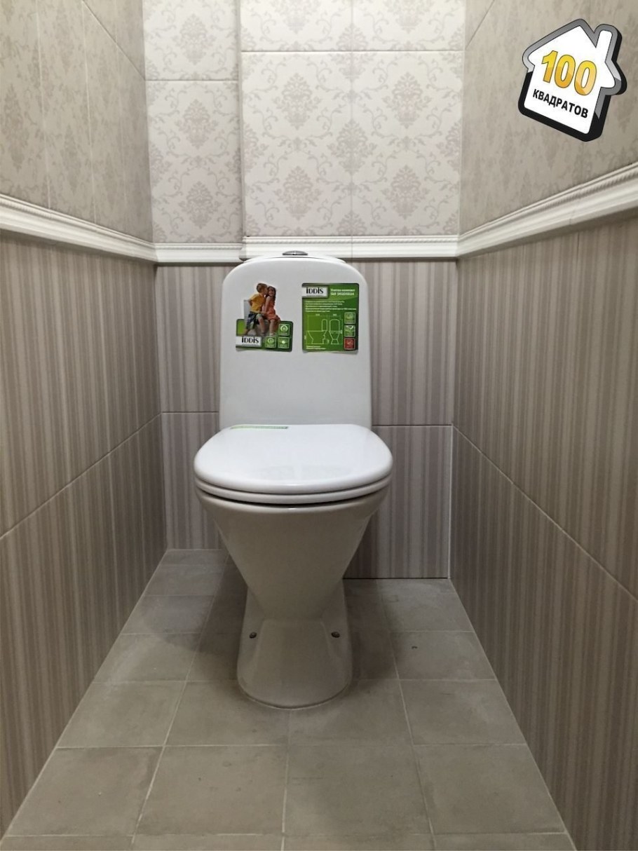 Отделка туалета плиткой и панелями