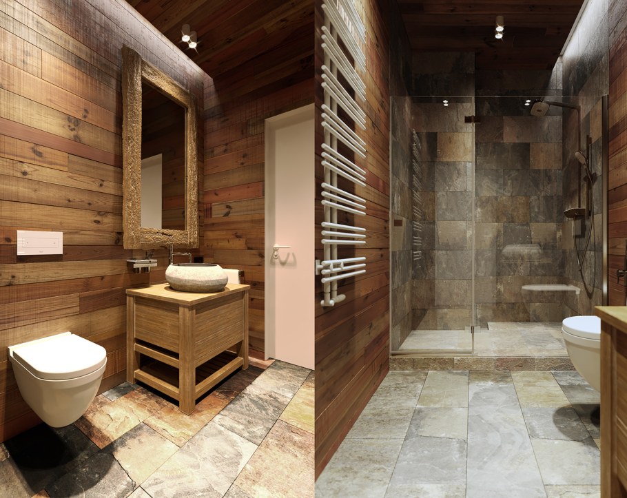 Туалет в стиле Шале