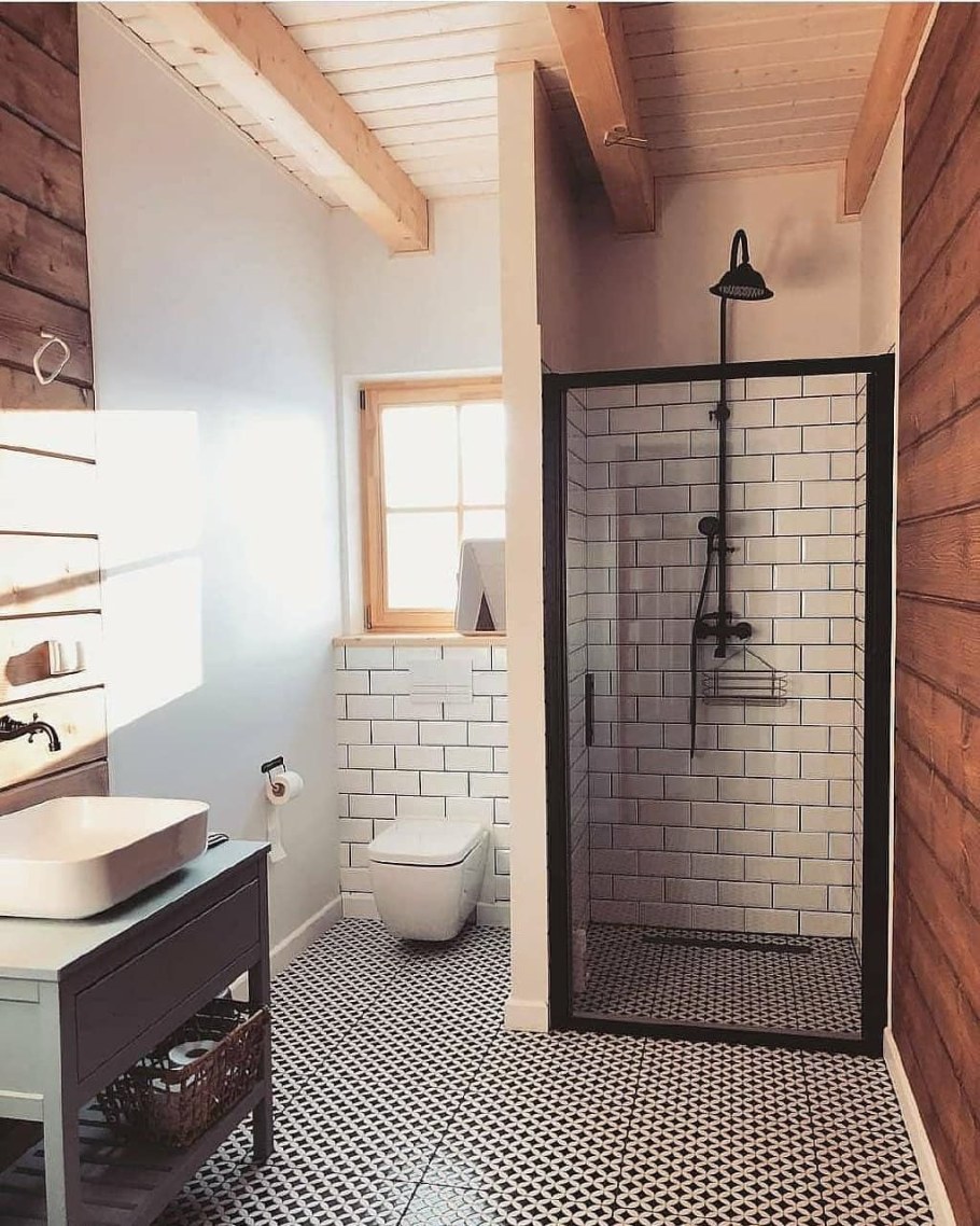 Ванна в стиле Сканди лофт