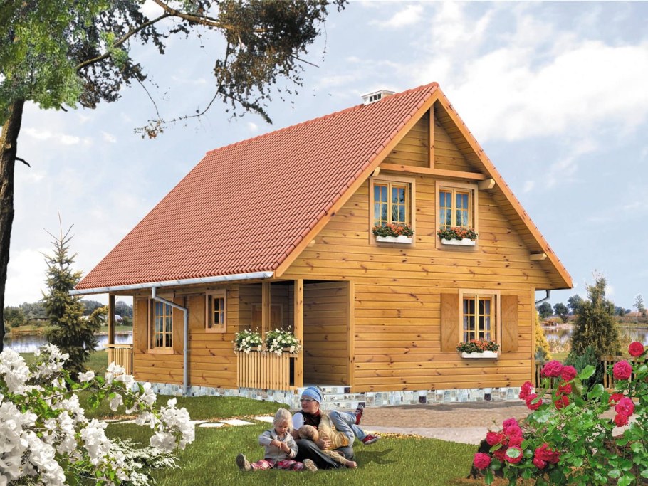 Дачный домик с мансардой