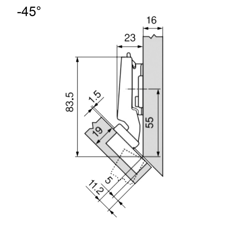 Петля Slide on h72002 135 градусов