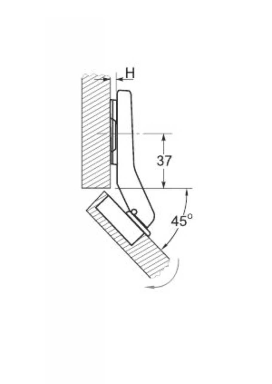 Петля угловая 45 градусов с доводчиком