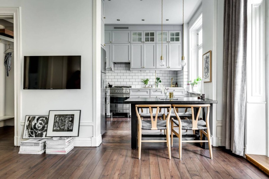 Кухни в скандинавском стиле в сталинке