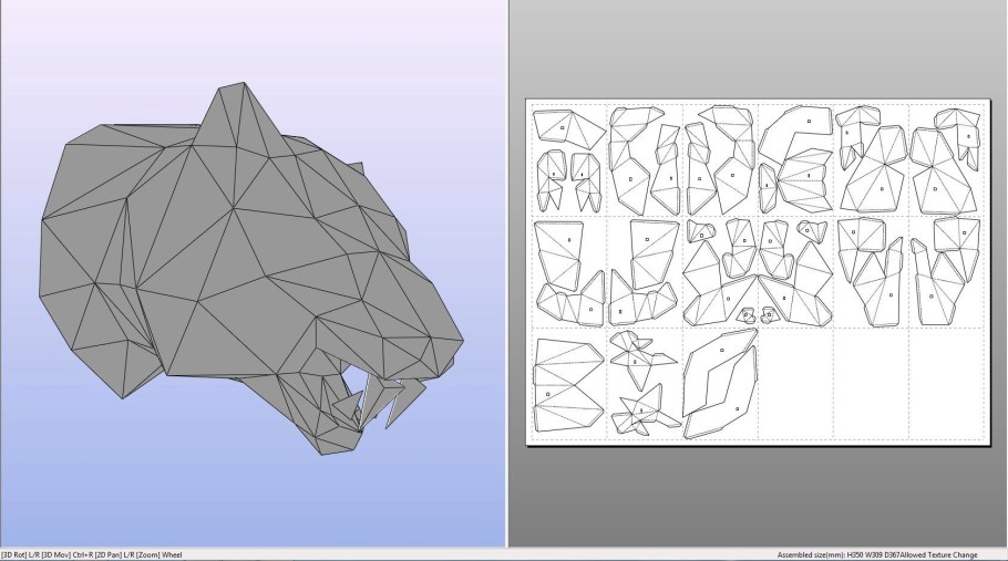 Полигональный бриллиант сбоку развертка